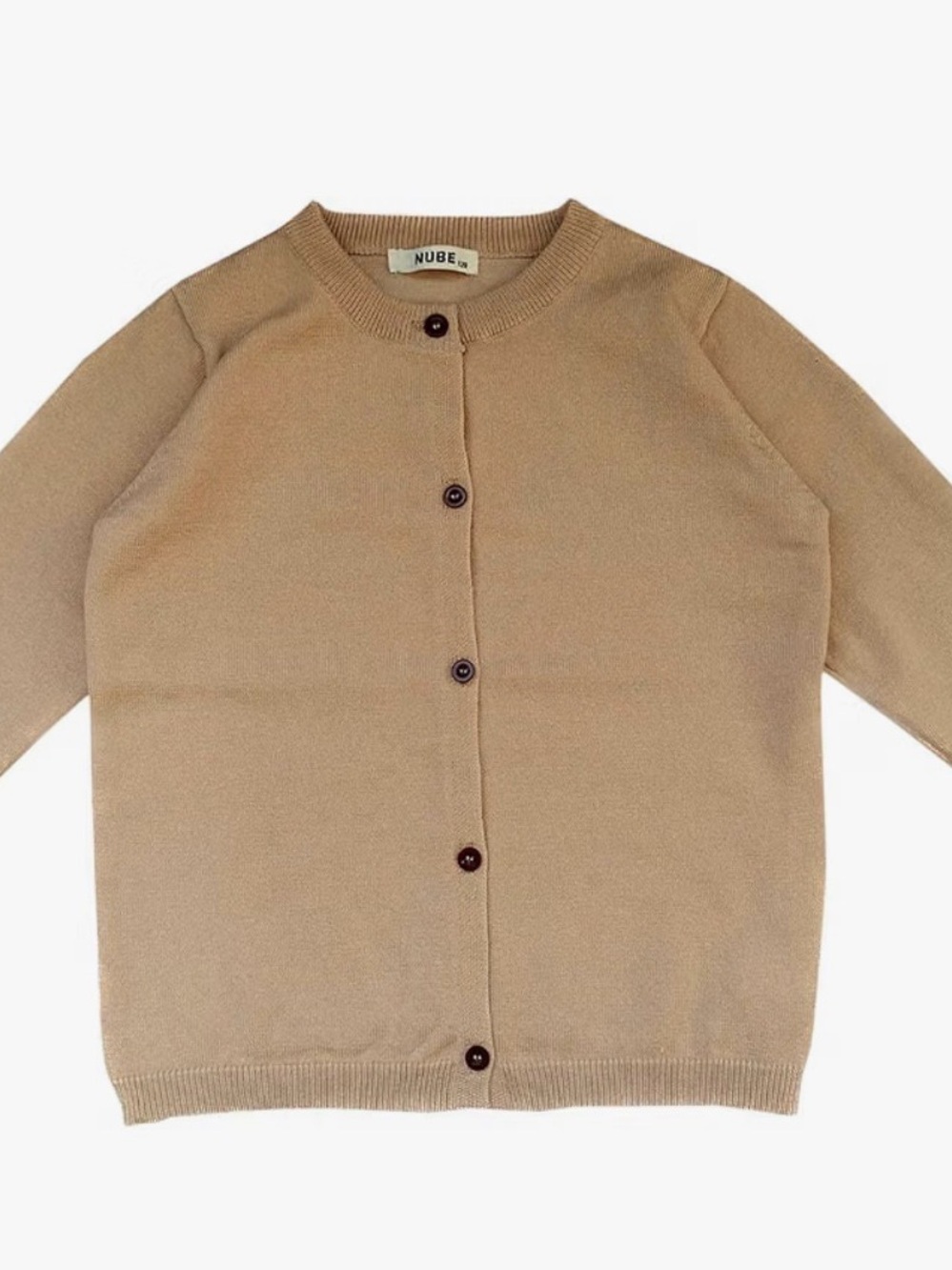 Camel Button-Front Cardigan